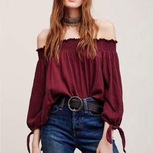 FREE PEOPLE | over the shoulder cropped long sleeve top